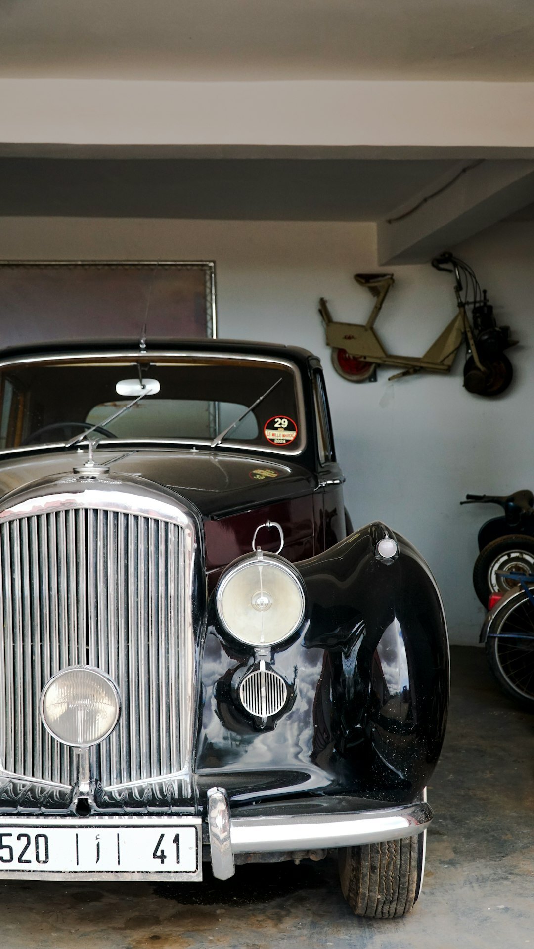Private collector's garage filled with rare vintage automobiles